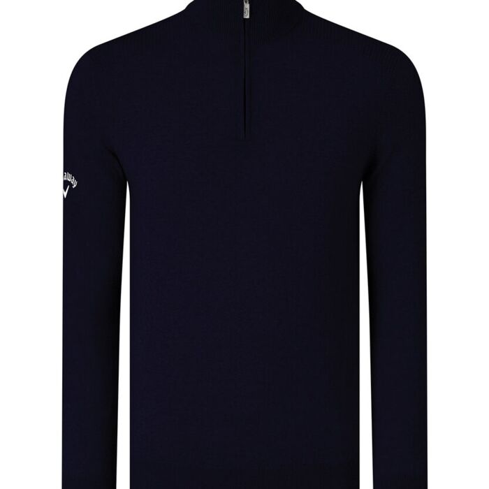 Ribbed ¼ zip Merino sweater Thumbnail