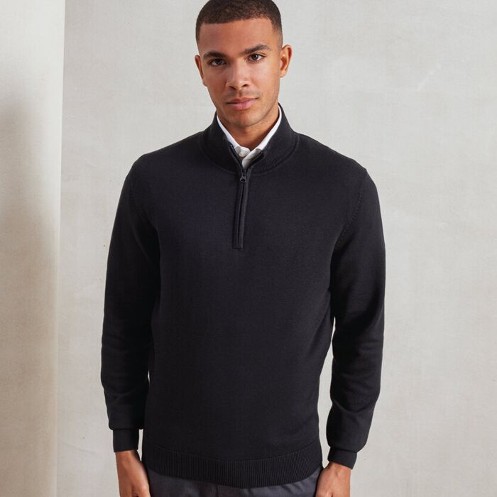 ¼ zip knitted sweater Thumbnail