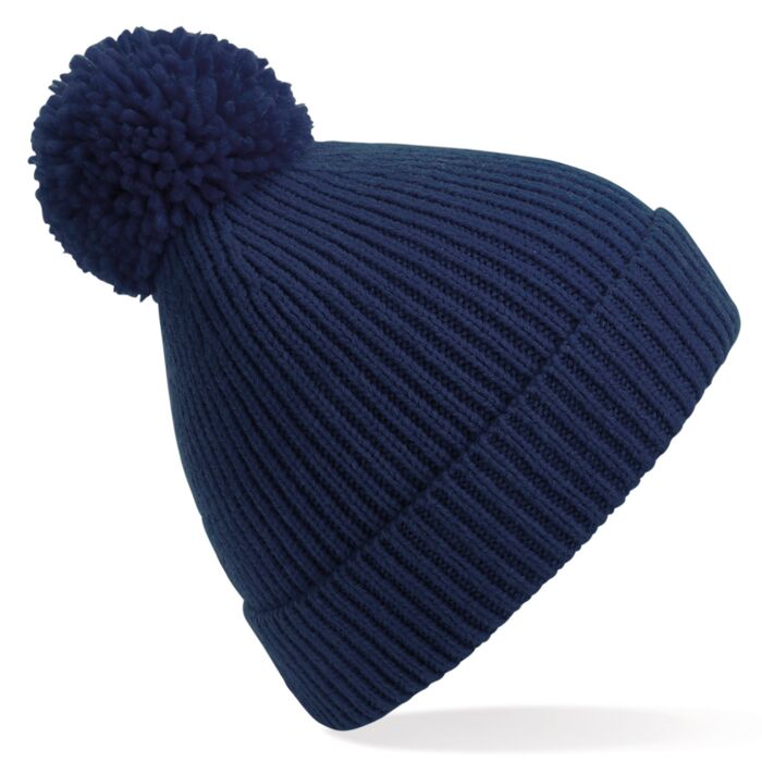 Engineered Knit Ribbed Pom Pom Beanie Thumbnail